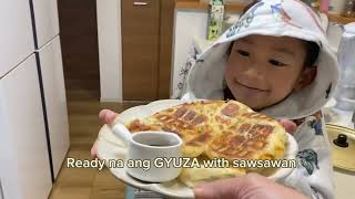 COOKING JAPANESE FOOD GYOZA & EGG DROP SOUP | EASY MOM & SON COOKING
