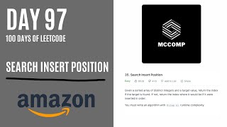 AMAZON INTERVIEW QUESTION | Search Insert Position (LeetCode problem 35)