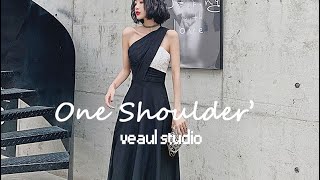 Fashion Black One Shoulder Evening Dresses 2021