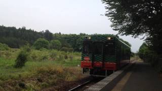 真岡鉄道・普通列車 多田羅駅に入線/ 多田羅1350発