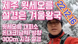 제주 윗세오름 설경은 겨울왕국 2022.12.16 / 윗세오름 대피소에서 돈내코(남벽코스) 방향 300m 저점