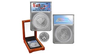 2016 MS70 FDOI LE 743 Superman SShield $5 Silver Coin