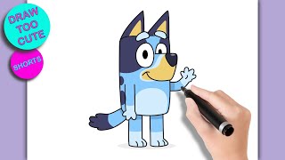 How to Draw Bluey (Step by Step) - Bandit from Bluey #draw #bluey #shorts #htdraw