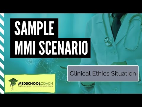 Example of MMI scenario Clinical ethical situation