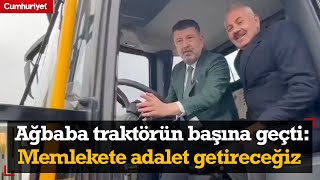 TBB Doğanşehir Belediyesi'ne üç araç hibe etti... Veli Ağbaba traktörün başına geçti