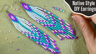 Long Fringe Native Style Earrings - Tutorial || DIY