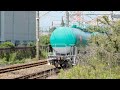 鶴見線 貨物列車 ef65 2092 タキ　 　 freight trains at tsurumi line. jr ef65 2092