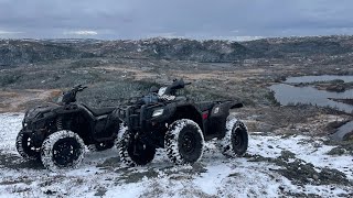 November 2024 snow in the back country riding my 2024 Honda rubicon 520 foot shift