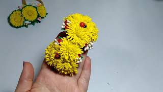 DIY/Весенние одуванчики-резинки.DIY/Spring dandelions-elastic bands.DIY/春天蒲公英-松紧带。