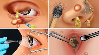 ASMR Blackhead removal collection and treatment to remove secretions caused at eyes, nose , head