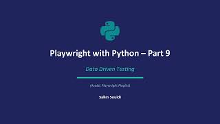 Playwright with Python 11 Data Driven Testing