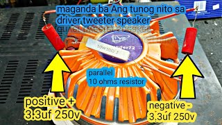 dalawang capacitor at nakaparallel na resistor,maganda ba tunog sa tweeter