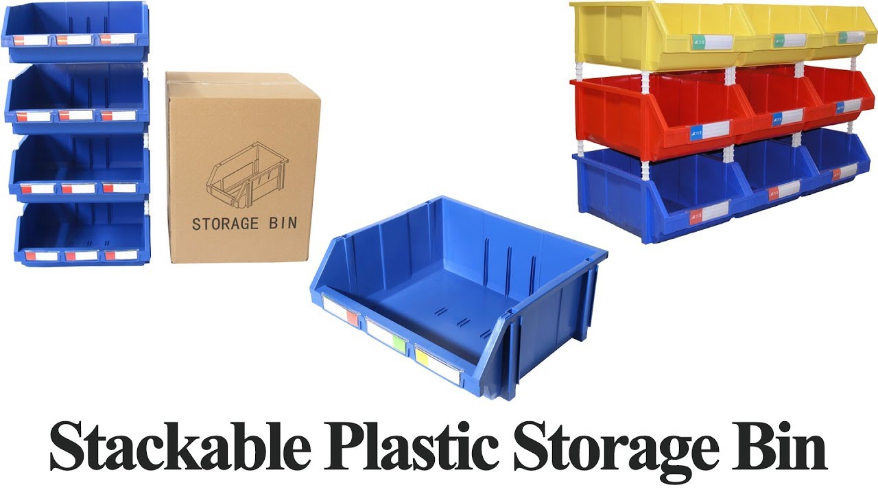 Stackable Plastic Storage Bin - YouTube