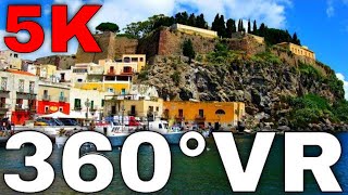 360° VR - Lipari Island Walking Tour - Italy Sicily - 5K HD 4K - Virtual Reality