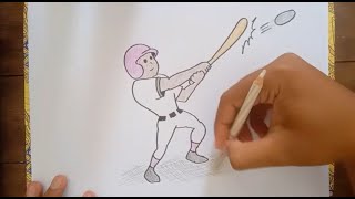how to draw baseball player
