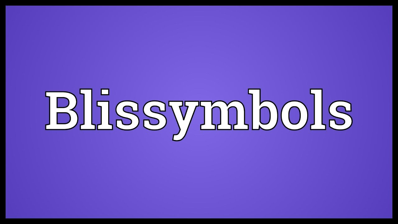 Blissymbols Meaning Youtube