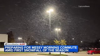 Chicago weather forecast: Crews prepare for messy morning commute amid first snowfall of season