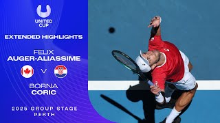 Felix Auger-Aliassime v Borna Coric Extended Highlights | United Cup 2025 Group A