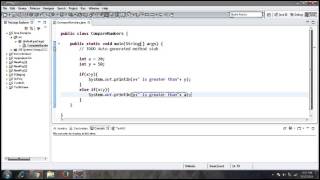 compare two numbers using if else in Java