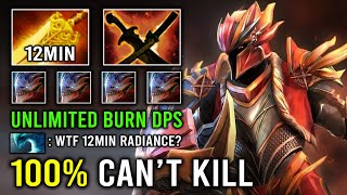 WTF First Item 12Min Radiance 100% Unkillable Hyper Offlane Dragon Knight Dota 2