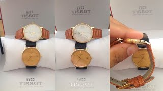 នាឡិកាដៃ Tissot 14K តួផ្លាទីនទឹក 5.85 ផលិតផលស្វីសសុទ្ធ100% នៅស្អាត90% តម្លៃ1=600$