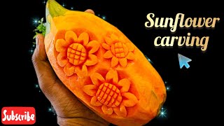 Papaya carving| very simple fruit carving 🌻 carving | papaya carving | odia art#flowerart #feed