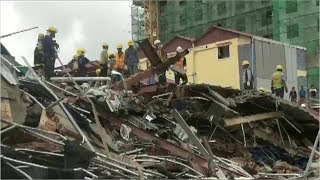 カンボジアで７階建てビルが崩落　作業員７人死亡