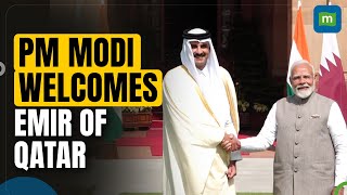 Qatar Emir Sheikh Tamim bin Hamad Al Thani meets PM Modi at Hyderabad House in Delhi