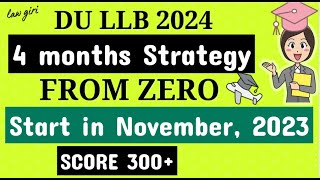 4 months timetable DU Law Entrance Exam|How to prepare for DU BHULLB CUET PG 2024 from November 2023