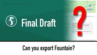 Final Draft 10 cannot export Fountain ... or can it?