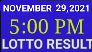 LOTTO RESULT TODAY 5PM NOVEMBER 29 2021