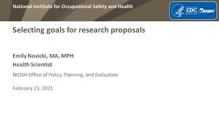 Selecting Goals for NIOSH Research Proposals
