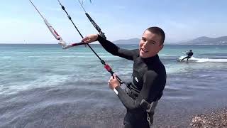 Entraînement pôle espoirs kitesurf hyeres, invité surprise Edgar Ulrich.