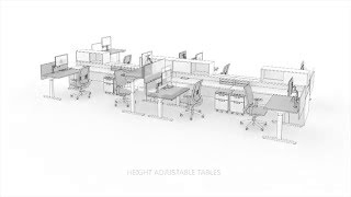 Teknion Expansion Desking Planning Options Animation - iSpace Furniture