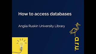 How to Access Databases at ARU Library