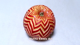 Apple | Repeat Petal Shape Design | Intermediate Lesson 40 | By Mutita Edible Art Of Fruit And Veget