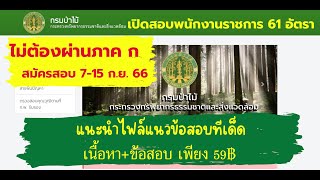 กรมป่าไม้ พนักงานราชการทั่วไป 61 อัตรา (7-15 ก.ย. 66) แนะนำแนวข้อสอบทีเด็ด แอดไลน์ ไอดี kla777