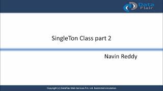 Java SingleTon Class Part-2
