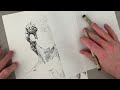 stippling david’s iconic hair asmr pen u0026 ink art series ep. 7