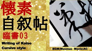 懐素　草書　自叙帖　03　 書き方　書道　臨書　Japanesecalligraphy　Kaiso