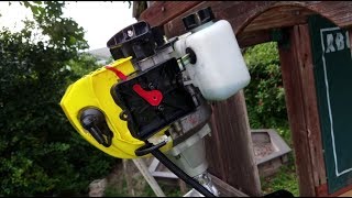 Sky 2-stroke 2.5 HP outboard failure after 4 hours of work. Air inlet issue.