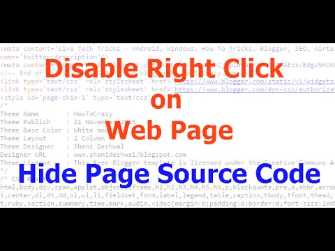 Disable Right Click Button or Hide Page Source Code Disable Right Click Button or Hide Page Source Code