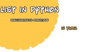 python in tamil | list in python | slicing a list | indexing | list operations | #pythonintamil
