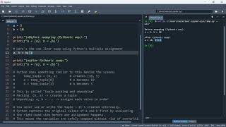 Python 82: How Python swaps variables in one line (deep dive)