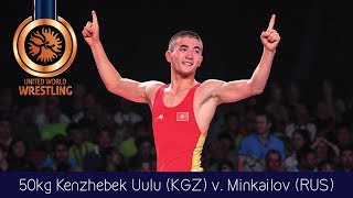 BRONZE FS - 50 kg: A. KENZHEBEK UU (KGZ) df. A. MINKAILOV (RUS) by VFA, 12-12