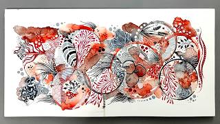 Gorgeous Watercolor Zentangle Art by Hu Art | Relaxing \u0026 Creative Drawing