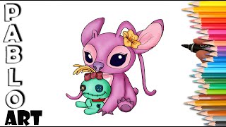 How to Draw ❤️ Angel and Scrump ❤️from Lilo and Stitch ❤️ | Learn to Draw  step by step