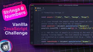 Vanilla JavaScript Challenge (Formatting Strings and Numbers)