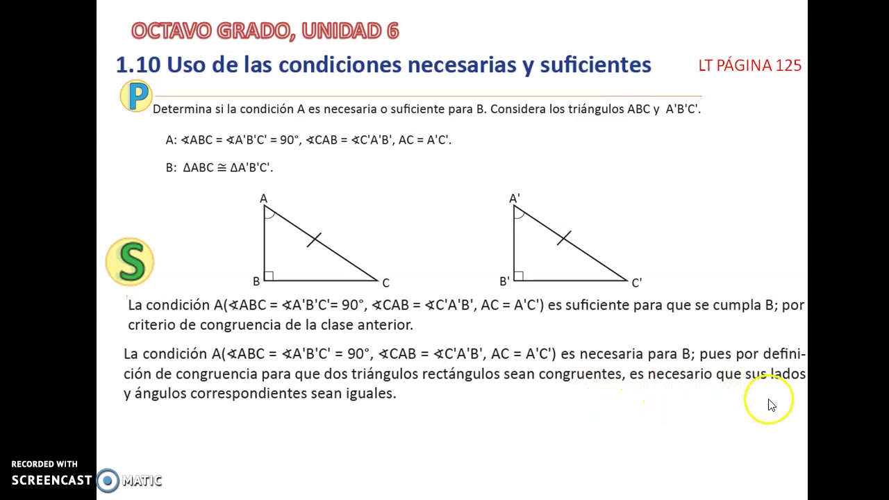 8°, U6, 1 10 Uso De Las Condiciones Necesarias Y Suficientes - YouTube