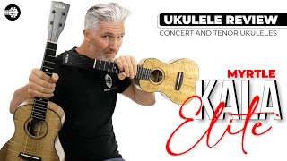 NEW!! Kala Elite Solid Flamed Myrtle Ukulele Review | Tenor and Concert Size!